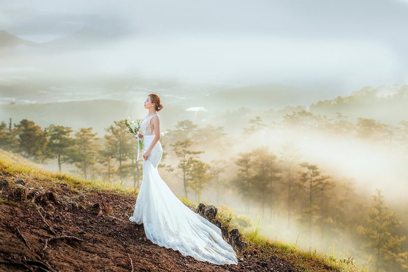 Bride in a unique wedding theme